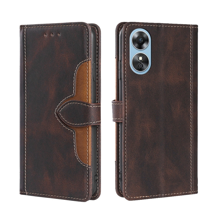 Skin Feel Magnetic Buckle Leather Phone Case, For Motorola Moto E32 India/E22s 4G Global, For OPPO A17, For OPPO K10x 5G, For Realme C33 4G, For vivo V25 5G/V25e 5G, For vivo Y16 4G/Y02s 4G