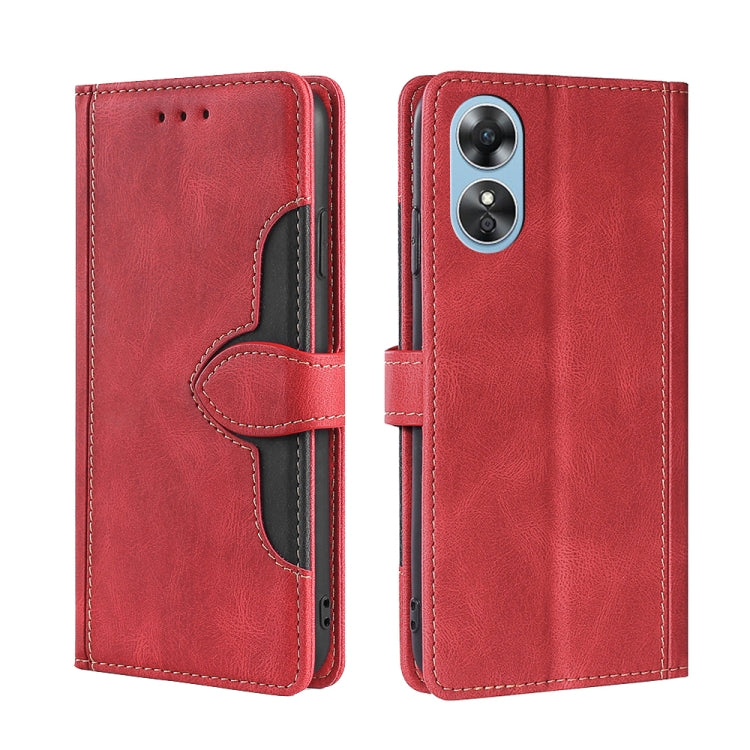Skin Feel Magnetic Buckle Leather Phone Case, For Motorola Moto E32 India/E22s 4G Global, For OPPO A17, For OPPO K10x 5G, For Realme C33 4G, For vivo V25 5G/V25e 5G, For vivo Y16 4G/Y02s 4G