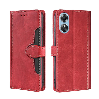 Skin Feel Magnetic Buckle Leather Phone Case, For Motorola Moto E32 India/E22s 4G Global, For OPPO A17, For OPPO K10x 5G, For Realme C33 4G, For vivo V25 5G/V25e 5G, For vivo Y16 4G/Y02s 4G