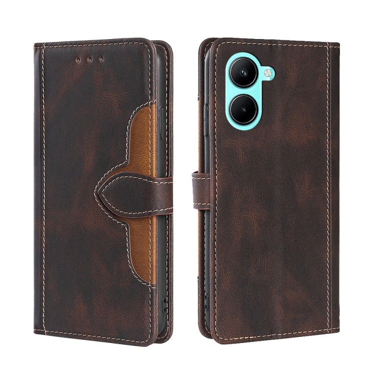 Skin Feel Magnetic Buckle Leather Phone Case, For Motorola Moto E32 India/E22s 4G Global, For OPPO A17, For OPPO K10x 5G, For Realme C33 4G, For vivo V25 5G/V25e 5G, For vivo Y16 4G/Y02s 4G