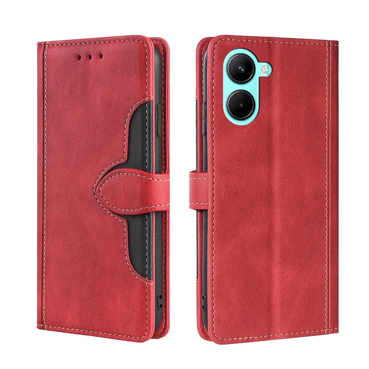 Skin Feel Magnetic Buckle Leather Phone Case, For Motorola Moto E32 India/E22s 4G Global, For OPPO A17, For OPPO K10x 5G, For Realme C33 4G, For vivo V25 5G/V25e 5G, For vivo Y16 4G/Y02s 4G