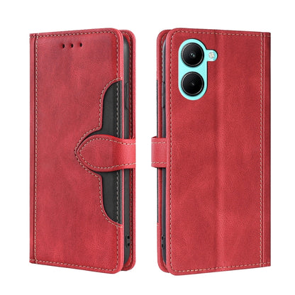 Skin Feel Magnetic Buckle Leather Phone Case, For Motorola Moto E32 India/E22s 4G Global, For OPPO A17, For OPPO K10x 5G, For Realme C33 4G, For vivo V25 5G/V25e 5G, For vivo Y16 4G/Y02s 4G