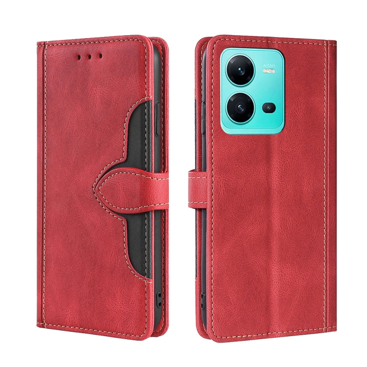 Skin Feel Magnetic Buckle Leather Phone Case, For Motorola Moto E32 India/E22s 4G Global, For OPPO A17, For OPPO K10x 5G, For Realme C33 4G, For vivo V25 5G/V25e 5G, For vivo Y16 4G/Y02s 4G