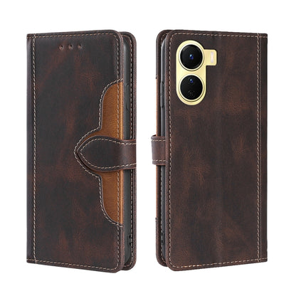 Skin Feel Magnetic Buckle Leather Phone Case, For Motorola Moto E32 India/E22s 4G Global, For OPPO A17, For OPPO K10x 5G, For Realme C33 4G, For vivo V25 5G/V25e 5G, For vivo Y16 4G/Y02s 4G