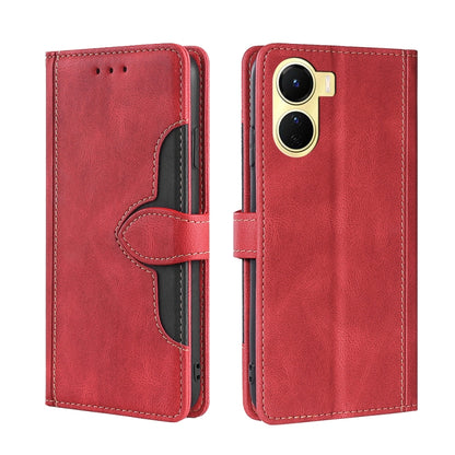 Skin Feel Magnetic Buckle Leather Phone Case, For Motorola Moto E32 India/E22s 4G Global, For OPPO A17, For OPPO K10x 5G, For Realme C33 4G, For vivo V25 5G/V25e 5G, For vivo Y16 4G/Y02s 4G