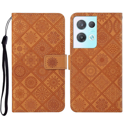 Ethnic Style Embossed Pattern Leather Phone Case, For OPPO A57 2022, For OPPO Reno8, For OPPO Reno8 Pro