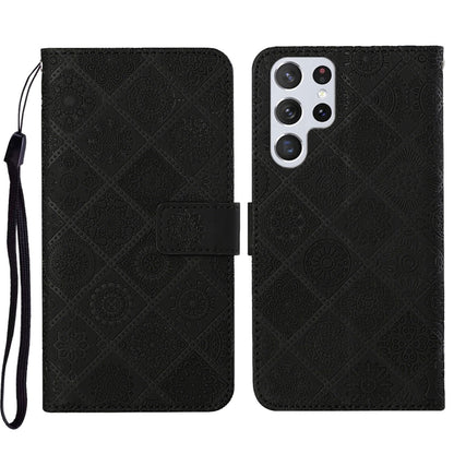 Ethnic Style Embossed Pattern Leather Phone Case, For Samsung Galaxy S23 5G, For Samsung Galaxy S23+ 5G, For Samsung Galaxy S23 Ultra 5G