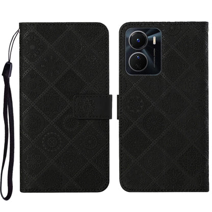 Ethnic Style Embossed Pattern Leather Phone Case, For vivo Y16, For vivo Y22s, For Xiaomi Redmi A1