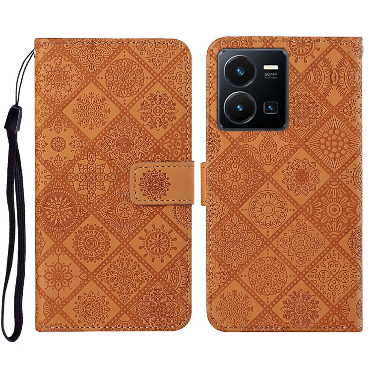 Ethnic Style Embossed Pattern Leather Phone Case, For vivo Y16, For vivo Y22s, For Xiaomi Redmi A1