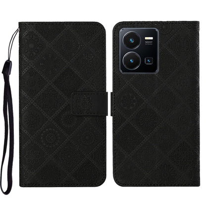 Ethnic Style Embossed Pattern Leather Phone Case, For vivo Y16, For vivo Y22s, For Xiaomi Redmi A1