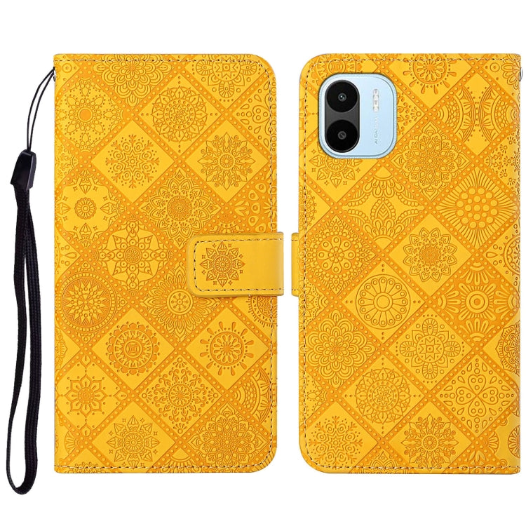 Ethnic Style Embossed Pattern Leather Phone Case, For vivo Y16, For vivo Y22s, For Xiaomi Redmi A1