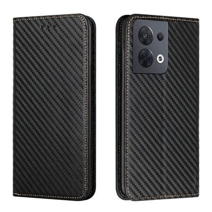 Carbon Fiber Texture Magnetic Flip Leather Phone Case, For OPPO Reno8, For OPPO Reno8 Pro, For Samsung Galaxy S23 5G, For Samsung Galaxy S23+ 5G
