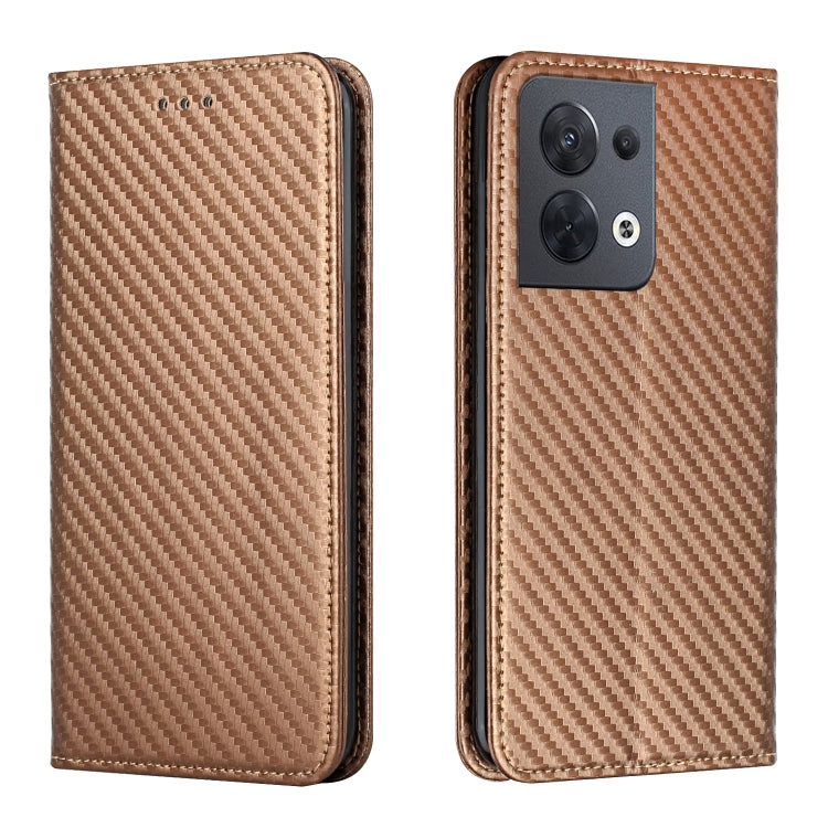 Carbon Fiber Texture Magnetic Flip Leather Phone Case, For OPPO Reno8, For OPPO Reno8 Pro, For Samsung Galaxy S23 5G, For Samsung Galaxy S23+ 5G