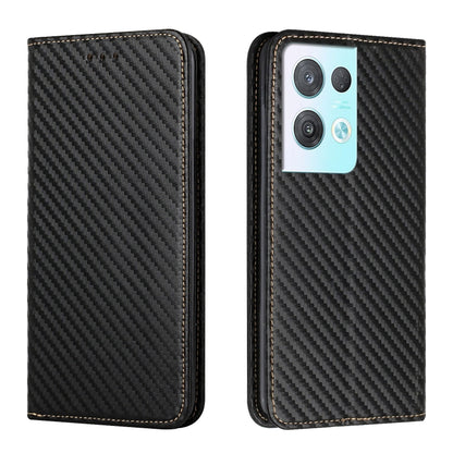 Carbon Fiber Texture Magnetic Flip Leather Phone Case, For OPPO Reno8, For OPPO Reno8 Pro, For Samsung Galaxy S23 5G, For Samsung Galaxy S23+ 5G