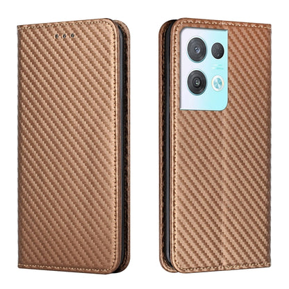 Carbon Fiber Texture Magnetic Flip Leather Phone Case, For OPPO Reno8, For OPPO Reno8 Pro, For Samsung Galaxy S23 5G, For Samsung Galaxy S23+ 5G