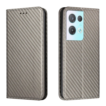 Carbon Fiber Texture Magnetic Flip Leather Phone Case, For OPPO Reno8, For OPPO Reno8 Pro, For Samsung Galaxy S23 5G, For Samsung Galaxy S23+ 5G