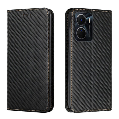 Carbon Fiber Texture Magnetic Flip Leather Phone Case, For Samsung Galaxy S23 Ultra 5G, For vivo Y16, For vivo Y22s, For Xiaomi Redmi A1