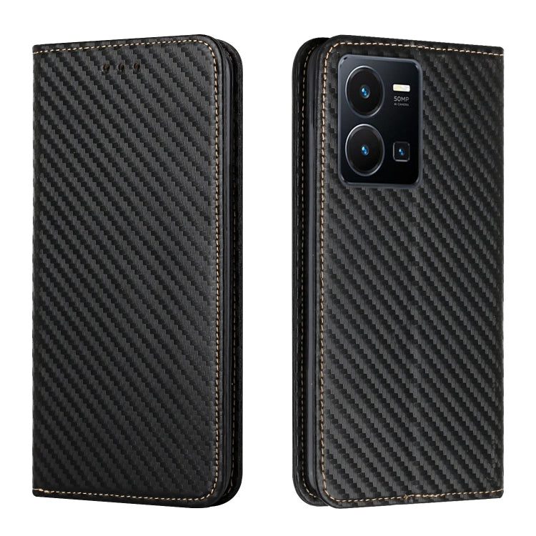 Carbon Fiber Texture Magnetic Flip Leather Phone Case, For Samsung Galaxy S23 Ultra 5G, For vivo Y16, For vivo Y22s, For Xiaomi Redmi A1