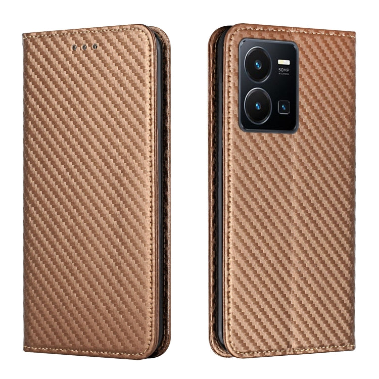 Carbon Fiber Texture Magnetic Flip Leather Phone Case, For Samsung Galaxy S23 Ultra 5G, For vivo Y16, For vivo Y22s, For Xiaomi Redmi A1