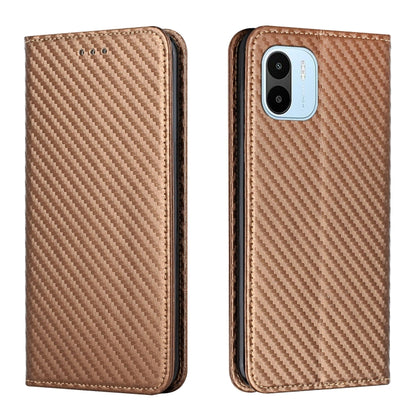 Carbon Fiber Texture Magnetic Flip Leather Phone Case, For Samsung Galaxy S23 Ultra 5G, For vivo Y16, For vivo Y22s, For Xiaomi Redmi A1