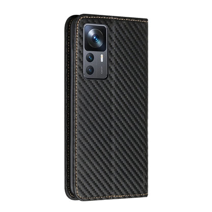 Carbon Fiber Texture Magnetic Flip Leather Phone Case, For Xiaomi 12T / 12T Pro / Redmi K50 Ultra