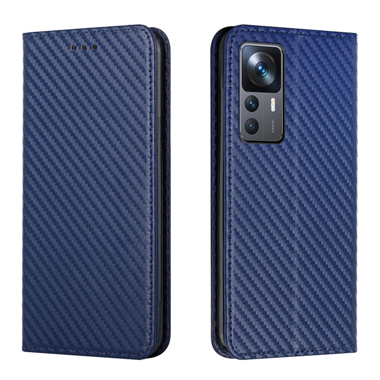 Carbon Fiber Texture Magnetic Flip Leather Phone Case, For Xiaomi 12T / 12T Pro / Redmi K50 Ultra