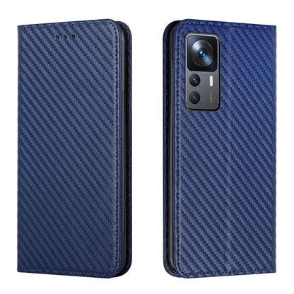 Carbon Fiber Texture Magnetic Flip Leather Phone Case, For Xiaomi 12T / 12T Pro / Redmi K50 Ultra