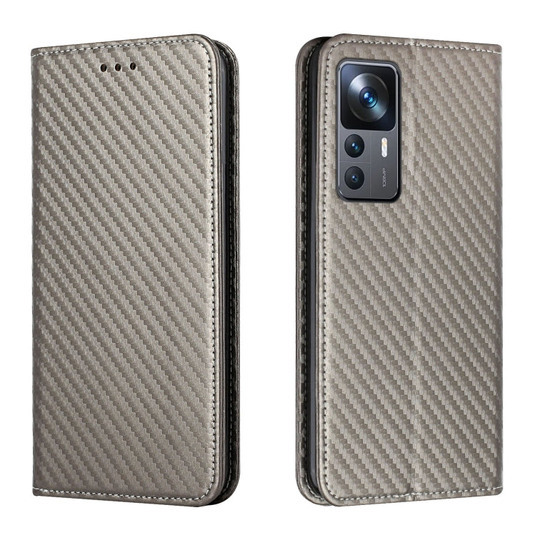 Carbon Fiber Texture Magnetic Flip Leather Phone Case, For Xiaomi 12T / 12T Pro / Redmi K50 Ultra