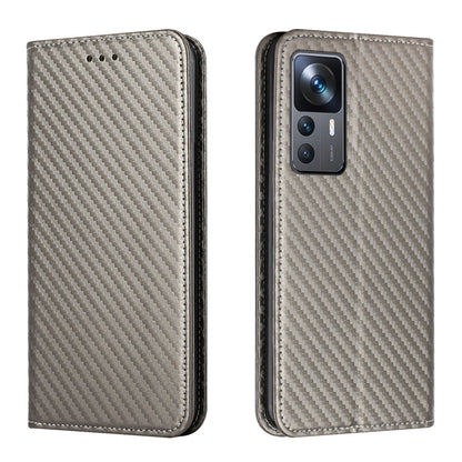 Carbon Fiber Texture Magnetic Flip Leather Phone Case, For Xiaomi 12T / 12T Pro / Redmi K50 Ultra