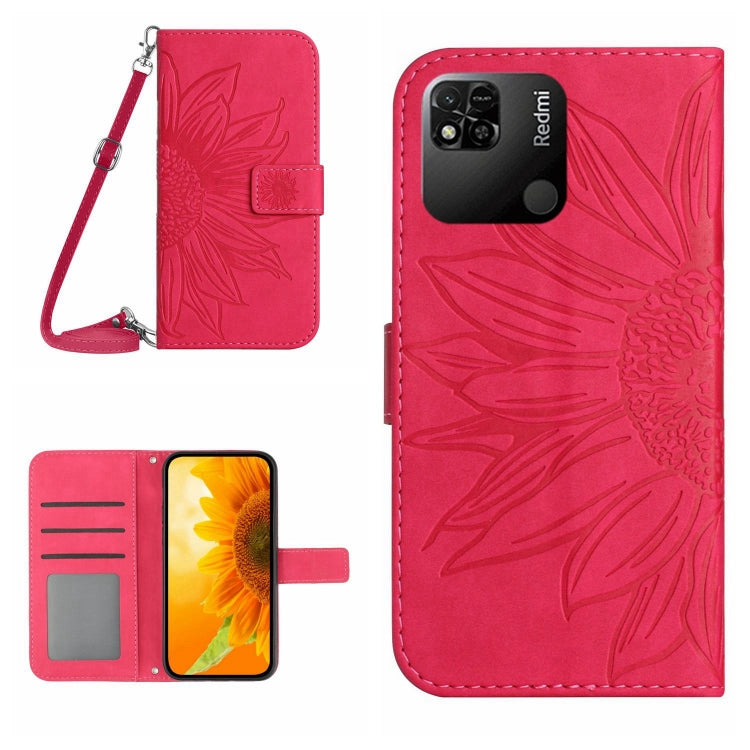 Skin Feel Sun Flower Pattern Flip Leather Phone Case with Lanyard, For Xiaomi Redmi 10A, For Xiaomi Redmi 10C
