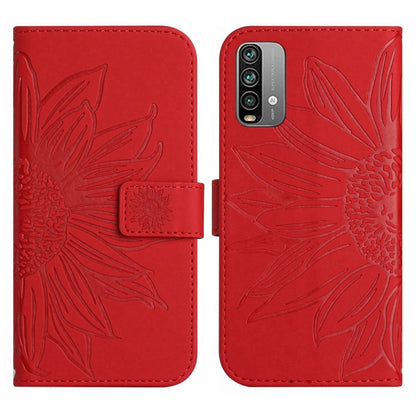 Skin Feel Sun Flower Pattern Flip Leather Phone Case with Lanyard, For Xiaomi Redmi 9T / 9 Power / Poco M3, For Xiaomi Redmi Note 9T