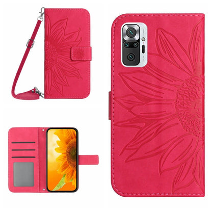 Skin Feel Sun Flower Pattern Flip Leather Phone Case with Lanyard, For Xiaomi Redmi Note 10 5G / Note 10T 5G / Poco M3 Pro, For Xiaomi Redmi Note 10 Pro 4G Global / Note 10 Pro Max