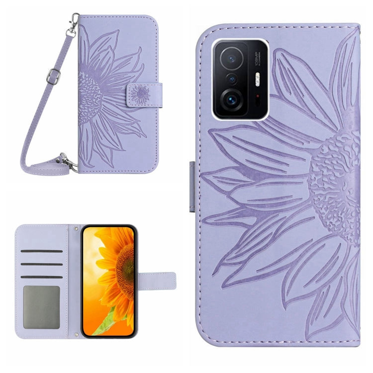 Skin Feel Sun Flower Pattern Flip Leather Phone Case with Lanyard, For Xiaomi Redmi Note 11 Global / Note 11s, For Xiaomi 11T / 11T Pro