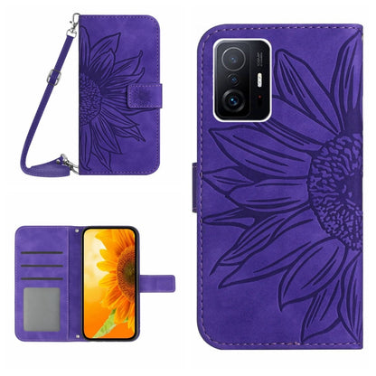 Skin Feel Sun Flower Pattern Flip Leather Phone Case with Lanyard, For Xiaomi Redmi Note 11 Global / Note 11s, For Xiaomi 11T / 11T Pro