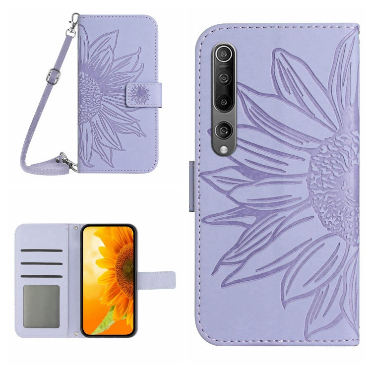 Skin Feel Sun Flower Pattern Flip Leather Phone Case with Lanyard, For Xiaomi Mi 10 Lite, For Xiaomi Mi 10 / Mi 10 Pro