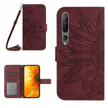 Skin Feel Sun Flower Pattern Flip Leather Phone Case with Lanyard, For Xiaomi Mi 10 Lite, For Xiaomi Mi 10 / Mi 10 Pro
