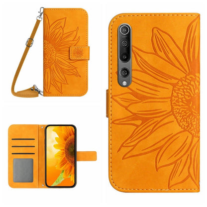 Skin Feel Sun Flower Pattern Flip Leather Phone Case with Lanyard, For Xiaomi Mi 10 Lite, For Xiaomi Mi 10 / Mi 10 Pro