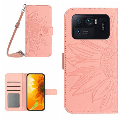 Skin Feel Sun Flower Pattern Flip Leather Phone Case with Lanyard, For Xiaomi Mi 11 Ultra, For Xiaomi Mi Note 10 / Note 10 Pro / CC9 Pro
