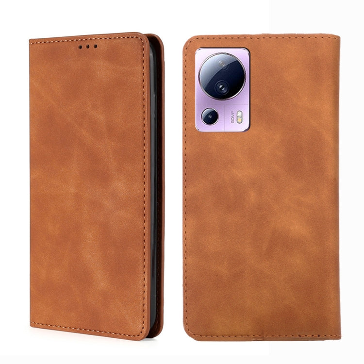 Skin Feel Magnetic Horizontal Flip Leather Phone Case, For Xiaomi Civi 2 5G, For Xiaomi Poco M5 4G