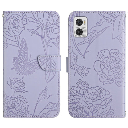 HT03 Skin Feel Butterfly Embossed Flip Leather Phone Case, For Motorola Moto E22 4G, For Motorola Moto G72 4G, For OPPO A17, For Realme 10 4G