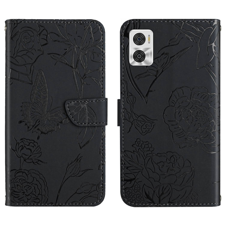 HT03 Skin Feel Butterfly Embossed Flip Leather Phone Case, For Motorola Moto E22 4G, For Motorola Moto G72 4G, For OPPO A17, For Realme 10 4G