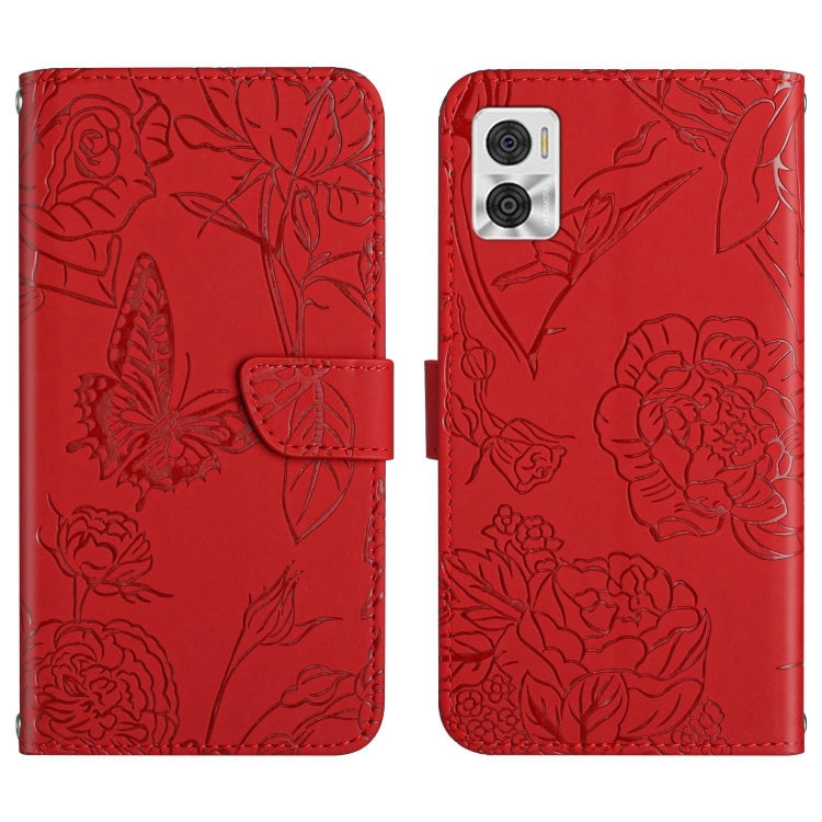 HT03 Skin Feel Butterfly Embossed Flip Leather Phone Case, For Motorola Moto E22 4G, For Motorola Moto G72 4G, For OPPO A17, For Realme 10 4G