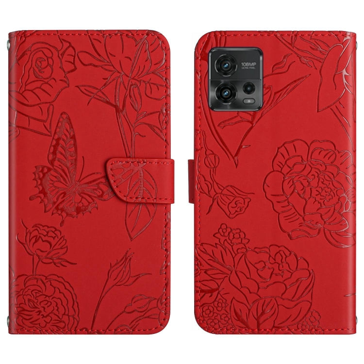 HT03 Skin Feel Butterfly Embossed Flip Leather Phone Case, For Motorola Moto E22 4G, For Motorola Moto G72 4G, For OPPO A17, For Realme 10 4G