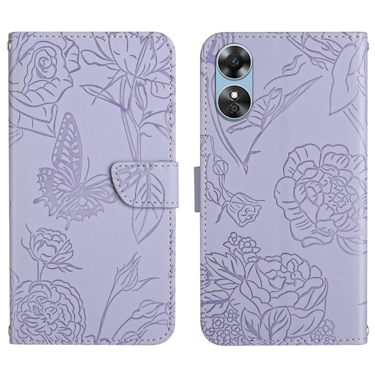 HT03 Skin Feel Butterfly Embossed Flip Leather Phone Case, For Motorola Moto E22 4G, For Motorola Moto G72 4G, For OPPO A17, For Realme 10 4G