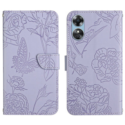 HT03 Skin Feel Butterfly Embossed Flip Leather Phone Case, For Motorola Moto E22 4G, For Motorola Moto G72 4G, For OPPO A17, For Realme 10 4G
