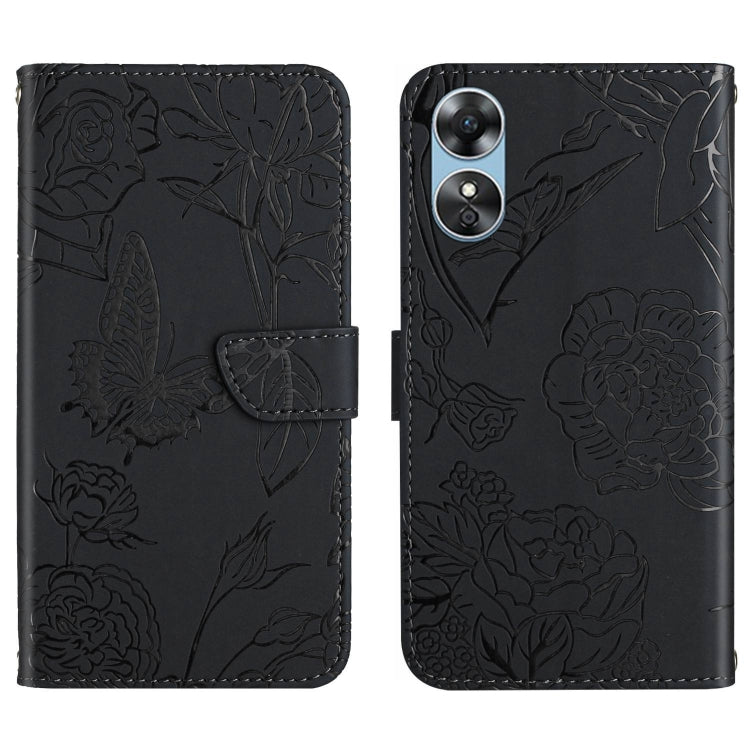 HT03 Skin Feel Butterfly Embossed Flip Leather Phone Case, For Motorola Moto E22 4G, For Motorola Moto G72 4G, For OPPO A17, For Realme 10 4G