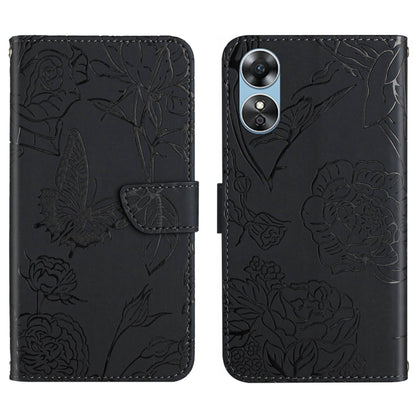 HT03 Skin Feel Butterfly Embossed Flip Leather Phone Case, For Motorola Moto E22 4G, For Motorola Moto G72 4G, For OPPO A17, For Realme 10 4G