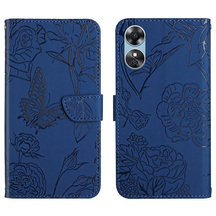 HT03 Skin Feel Butterfly Embossed Flip Leather Phone Case, For Motorola Moto E22 4G, For Motorola Moto G72 4G, For OPPO A17, For Realme 10 4G