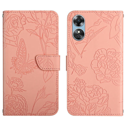 HT03 Skin Feel Butterfly Embossed Flip Leather Phone Case, For Motorola Moto E22 4G, For Motorola Moto G72 4G, For OPPO A17, For Realme 10 4G