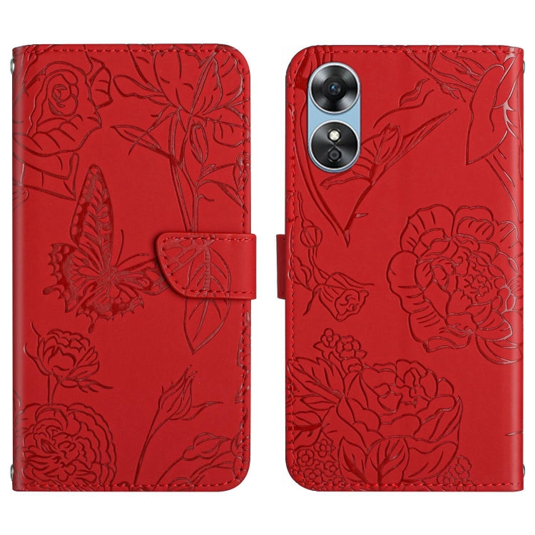 HT03 Skin Feel Butterfly Embossed Flip Leather Phone Case, For Motorola Moto E22 4G, For Motorola Moto G72 4G, For OPPO A17, For Realme 10 4G